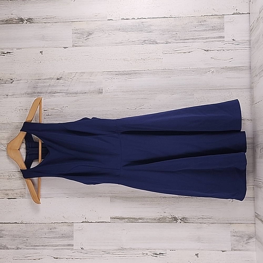 Lulu's navy blue aline skater halter dress open ribcage back Size Small NEW